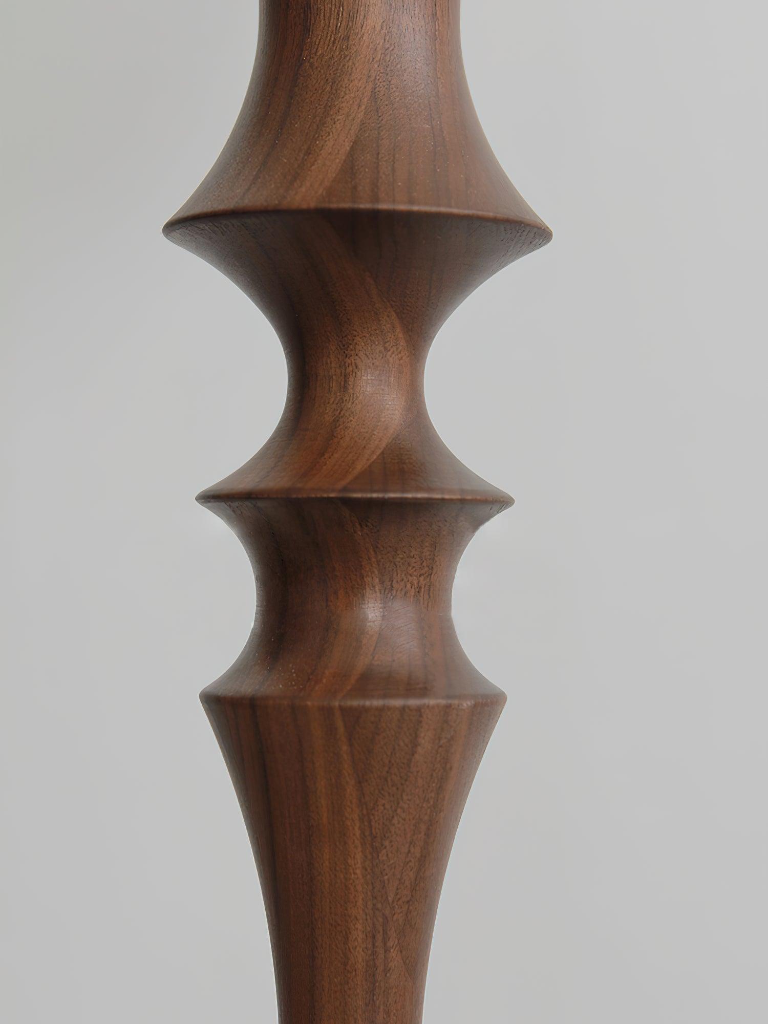 Milo Curved Solid Wood Standing Floor Lamp with Glass or Fabric Shade