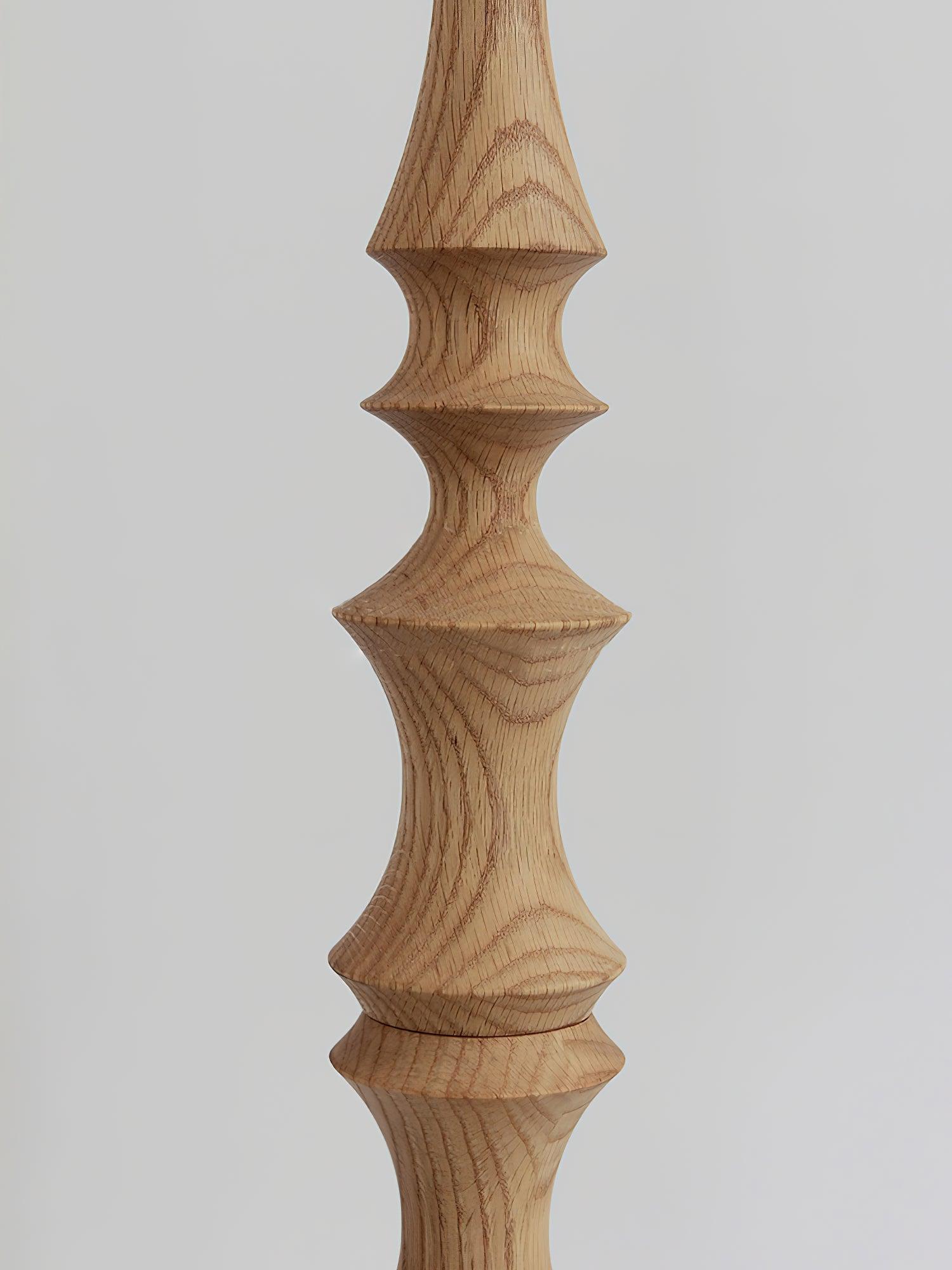 Milo Curved Solid Wood Standing Floor Lamp with Glass or Fabric Shade
