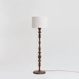 Milo Curved Solid Wood Standing Floor Lamp with Glass or Fabric Shade