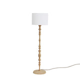 Milo Curved Solid Wood Standing Floor Lamp with Glass or Fabric Shade