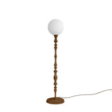 Milo Curved Solid Wood Standing Floor Lamp with Glass or Fabric Shade