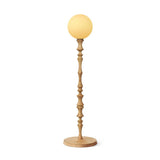 Milo Curved Solid Wood Standing Floor Lamp with Glass or Fabric Shade