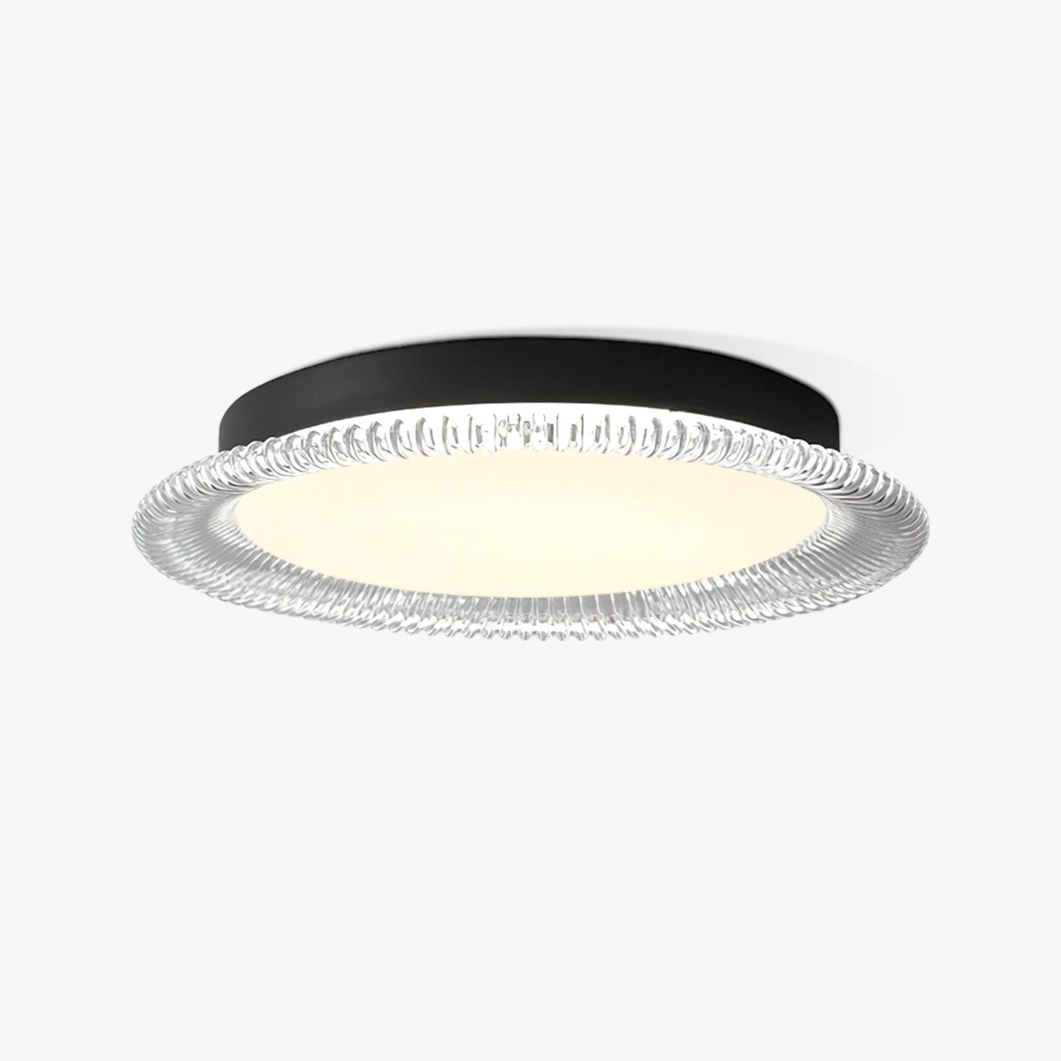 Modern Minimalist Round LED Ceiling Light Aluminum Flush Mount Fixture with Acrylic Diffuser
