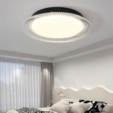 Modern Minimalist Round LED Ceiling Light Aluminum Flush Mount Fixture with Acrylic Diffuser