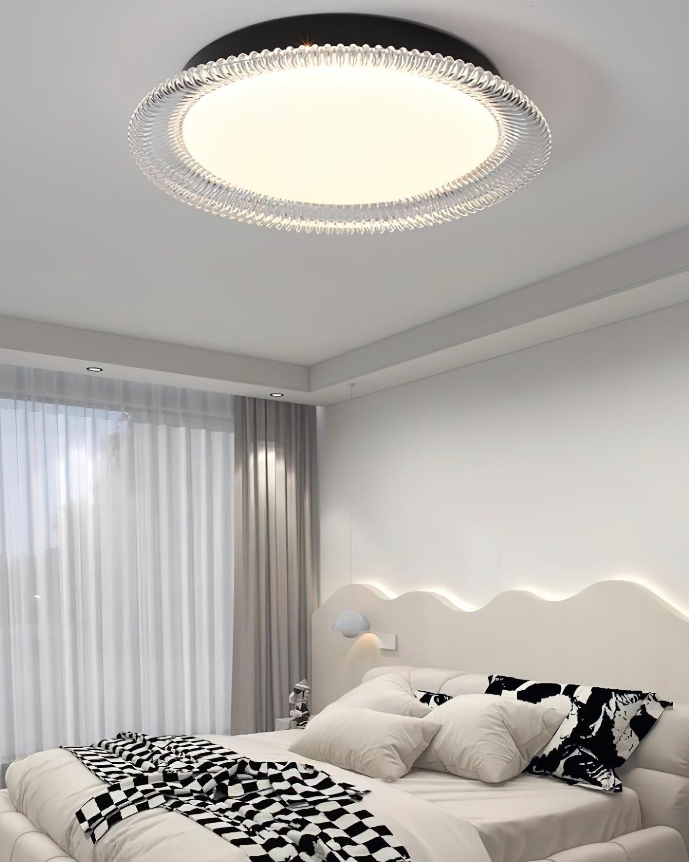 Modern Minimalist Round LED Ceiling Light Aluminum Flush Mount Fixture with Acrylic Diffuser