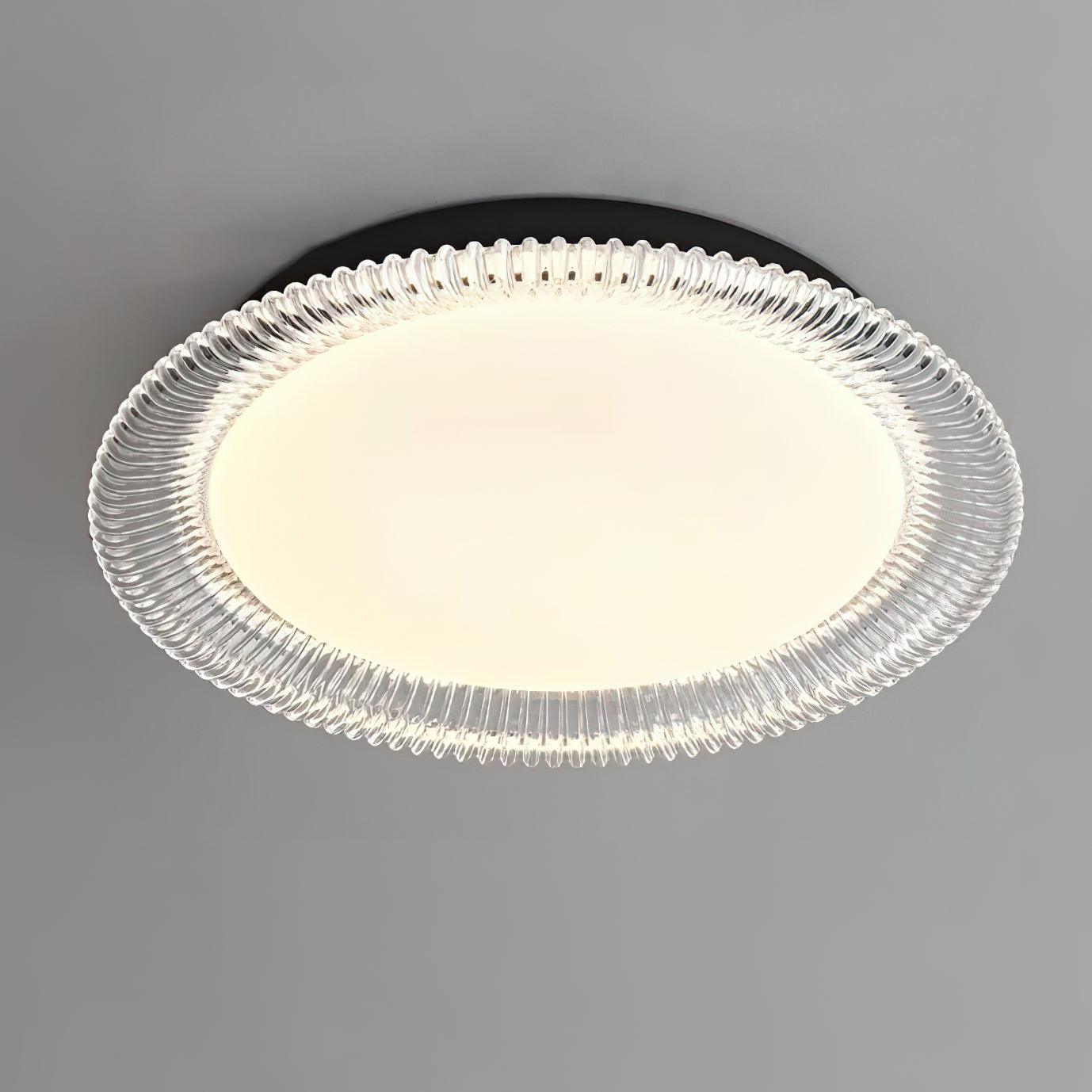Modern Minimalist Round LED Ceiling Light Aluminum Flush Mount Fixture with Acrylic Diffuser