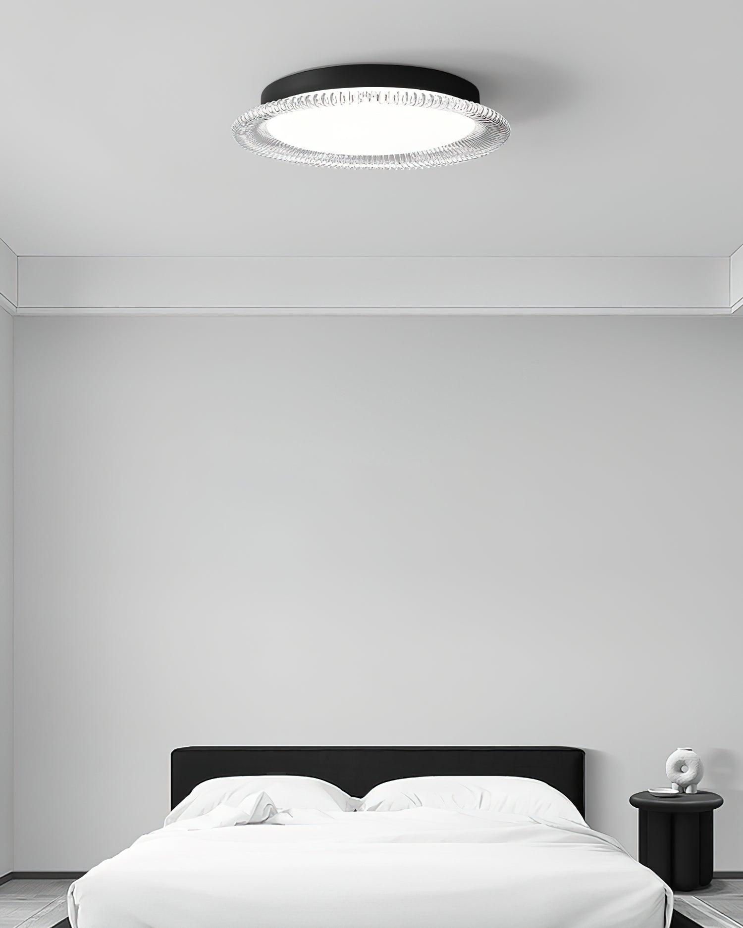 Modern Minimalist Round LED Ceiling Light Aluminum Flush Mount Fixture with Acrylic Diffuser