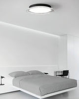 Modern Minimalist Round LED Ceiling Light Aluminum Flush Mount Fixture with Acrylic Diffuser