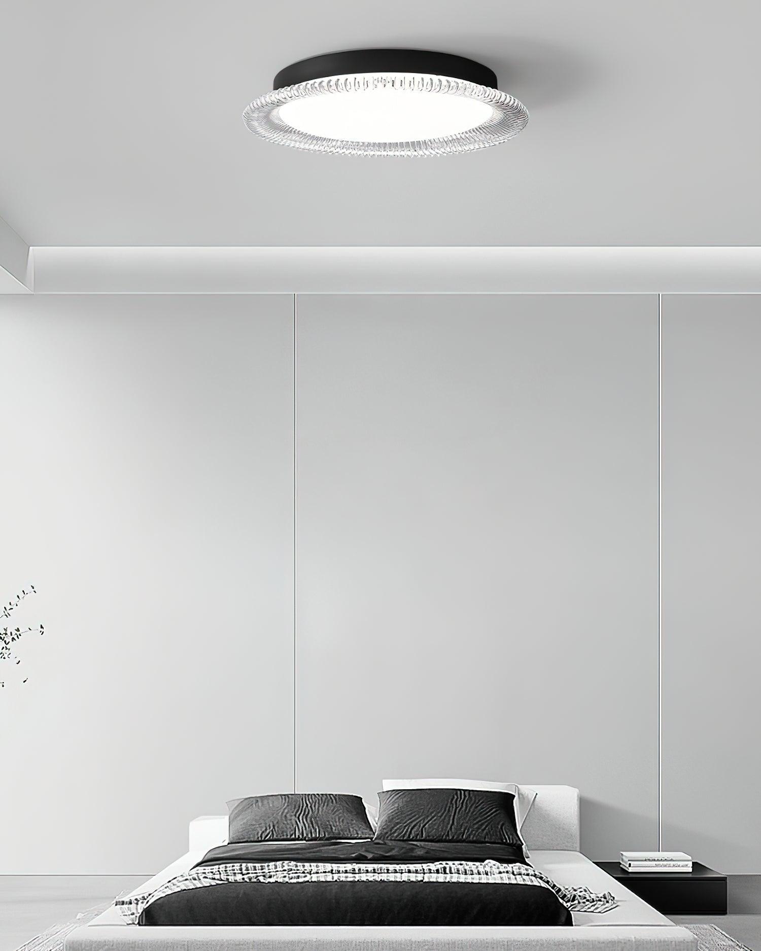 Modern Minimalist Round LED Ceiling Light Aluminum Flush Mount Fixture with Acrylic Diffuser