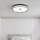Modern Minimalist Brass and Acrylic Circular LED Flush Mount Ceiling Light