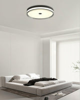 Modern Minimalist Brass and Acrylic Circular LED Flush Mount Ceiling Light