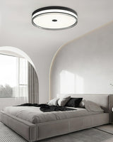 Modern Minimalist Brass and Acrylic Circular LED Flush Mount Ceiling Light
