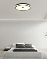 Modern Minimalist Brass and Acrylic Circular LED Flush Mount Ceiling Light