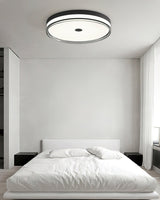 Modern Minimalist Brass and Acrylic Circular LED Flush Mount Ceiling Light