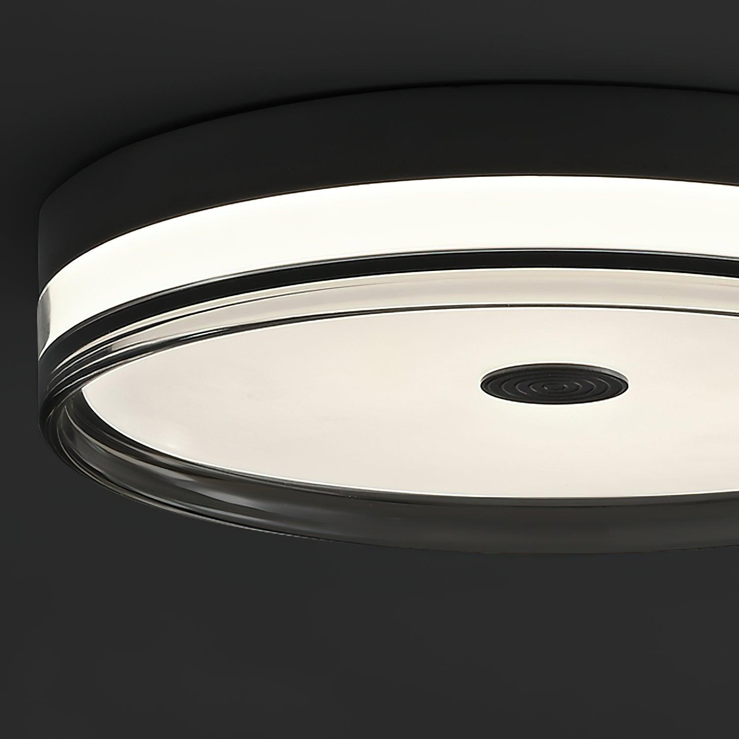 Modern Minimalist Brass and Acrylic Circular LED Flush Mount Ceiling Light