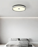Modern Minimalist Brass and Acrylic Circular LED Flush Mount Ceiling Light