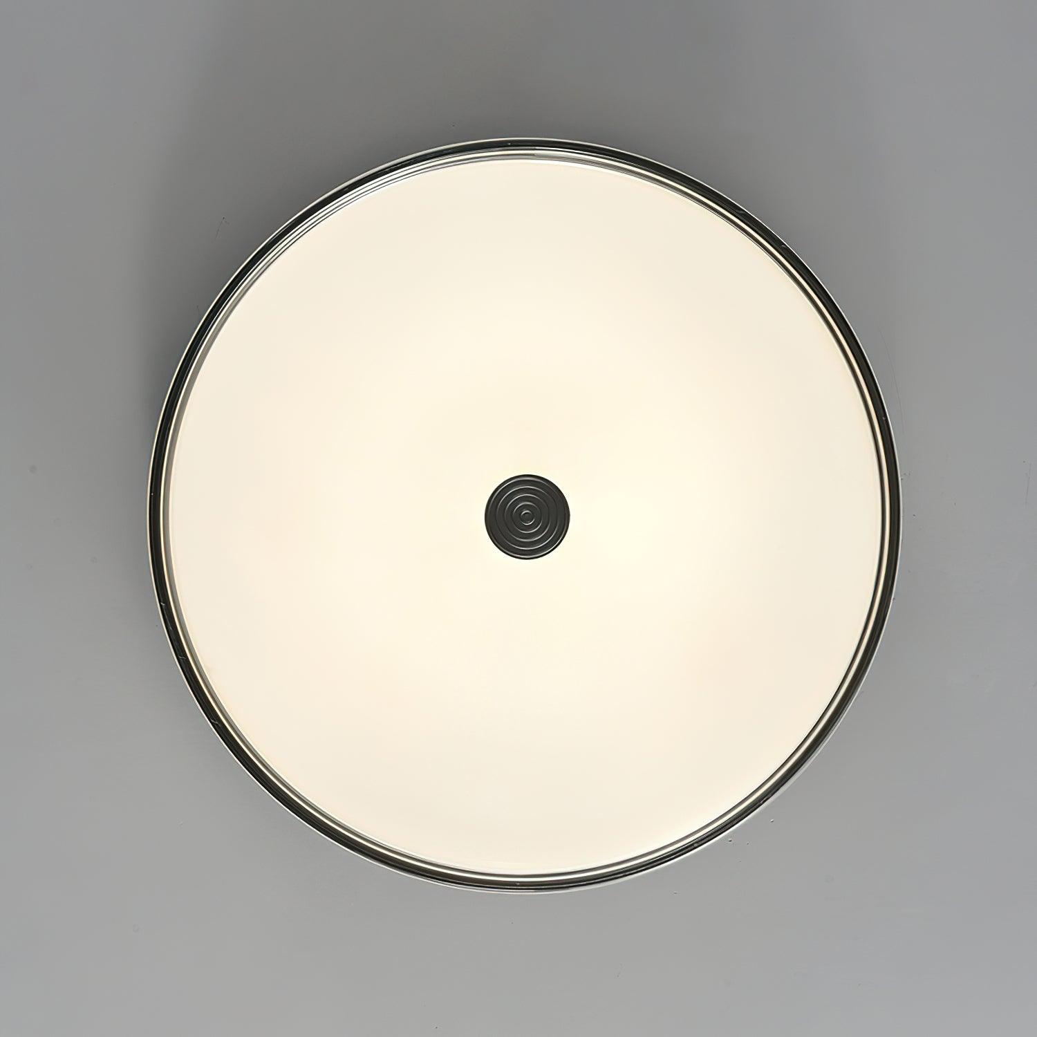 Modern Minimalist Brass and Acrylic Circular LED Flush Mount Ceiling Light