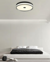 Modern Minimalist Brass and Acrylic Circular LED Flush Mount Ceiling Light