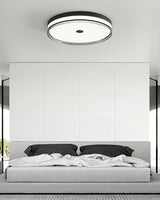Modern Minimalist Brass and Acrylic Circular LED Flush Mount Ceiling Light