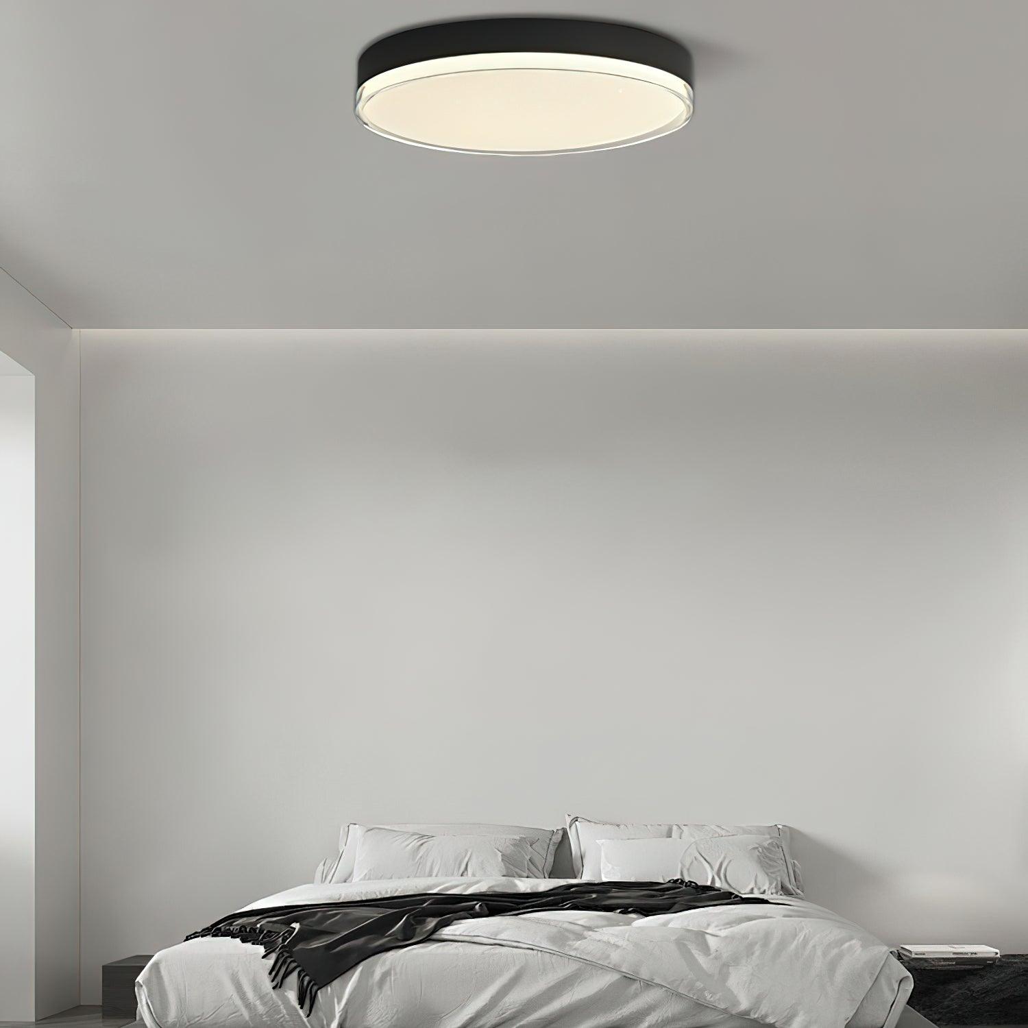 Modern Minimalist Flush Mount LED Ceiling Light Round Aluminum Fixture for Living Room Bedroom
