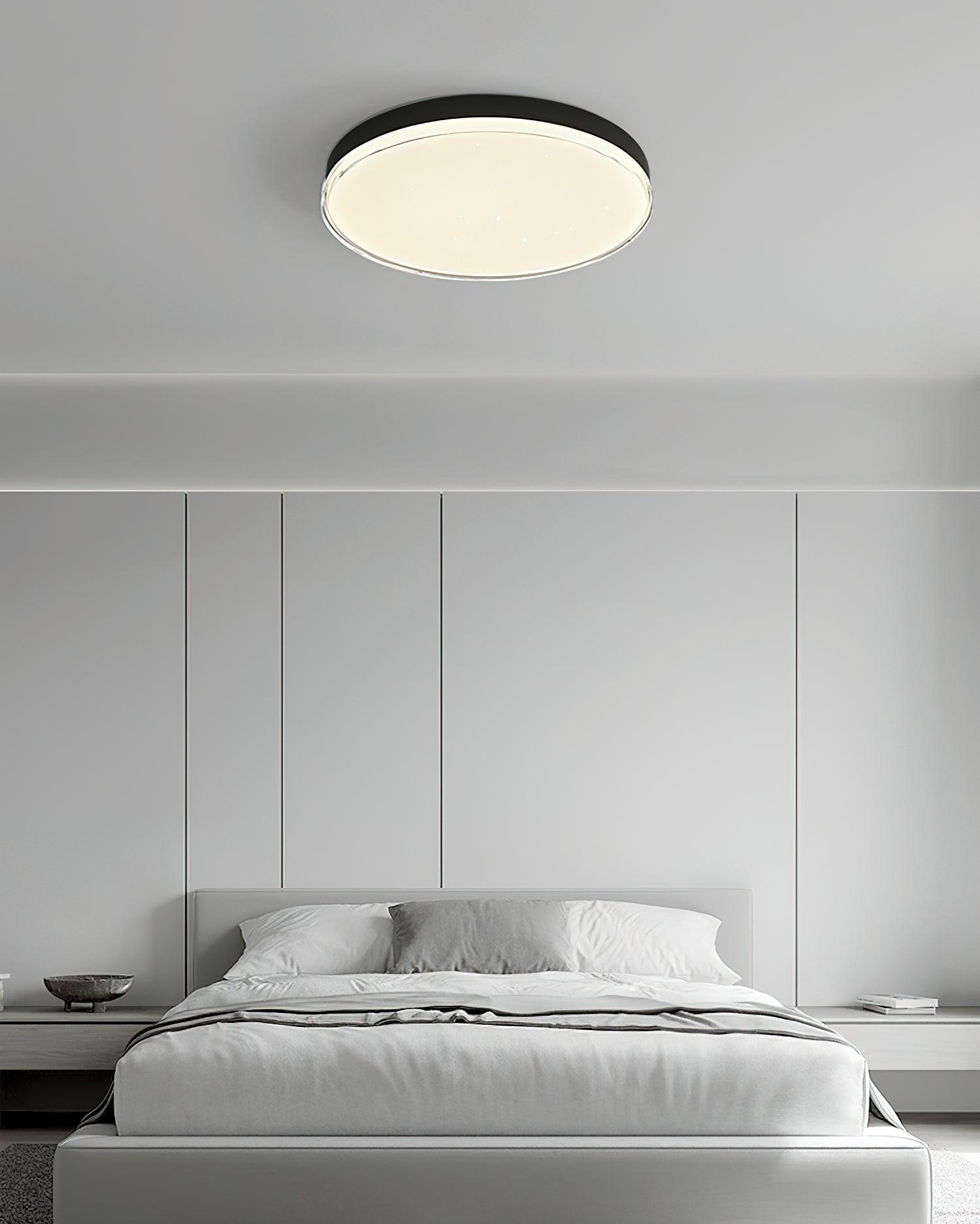 Modern Minimalist Flush Mount LED Ceiling Light Round Aluminum Fixture for Living Room Bedroom