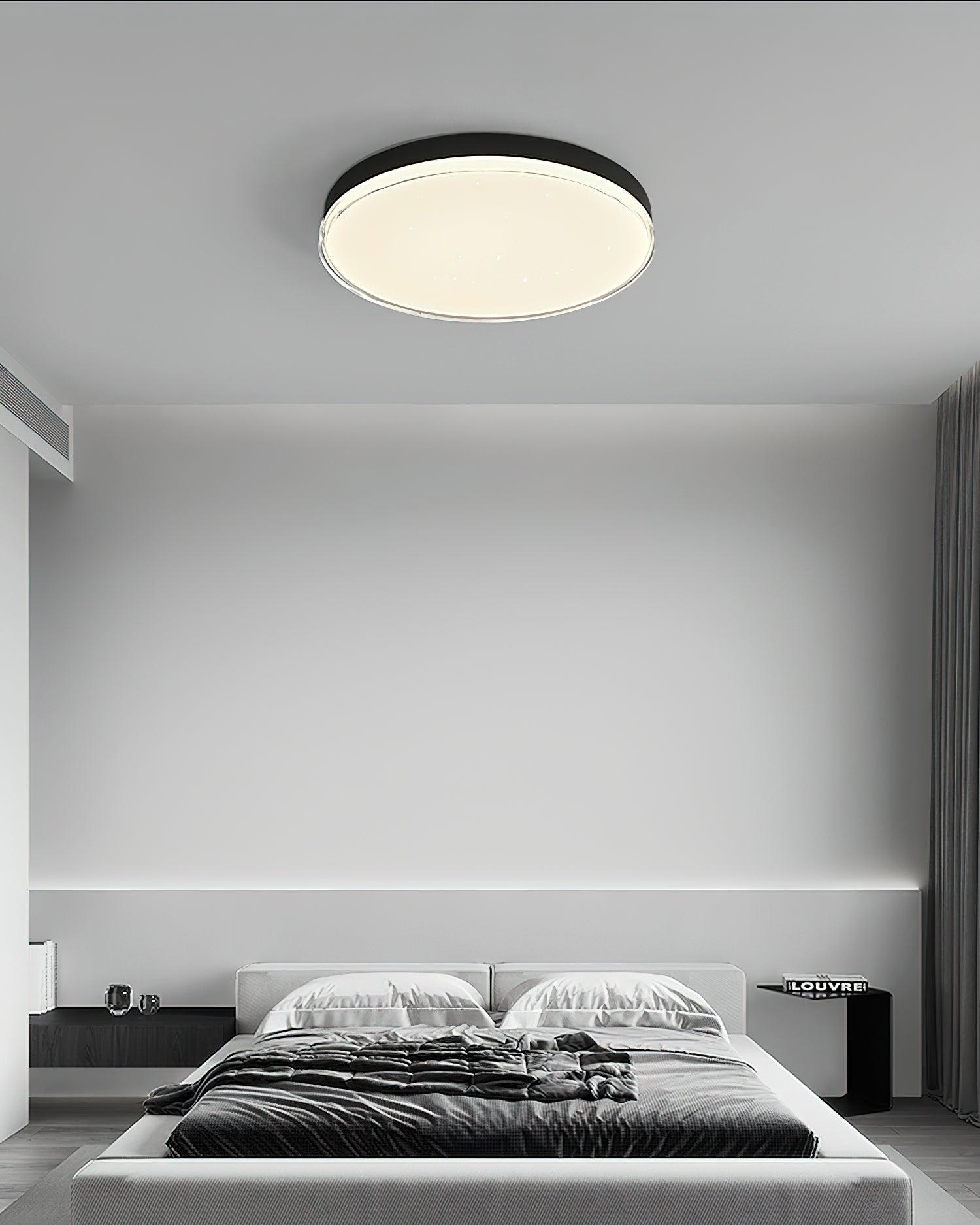 Modern Minimalist Flush Mount LED Ceiling Light Round Aluminum Fixture for Living Room Bedroom