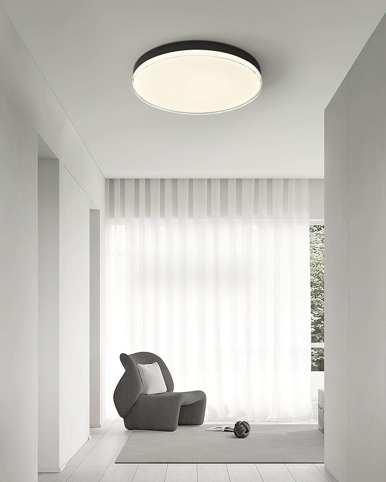 Modern Minimalist Flush Mount LED Ceiling Light Round Aluminum Fixture for Living Room Bedroom