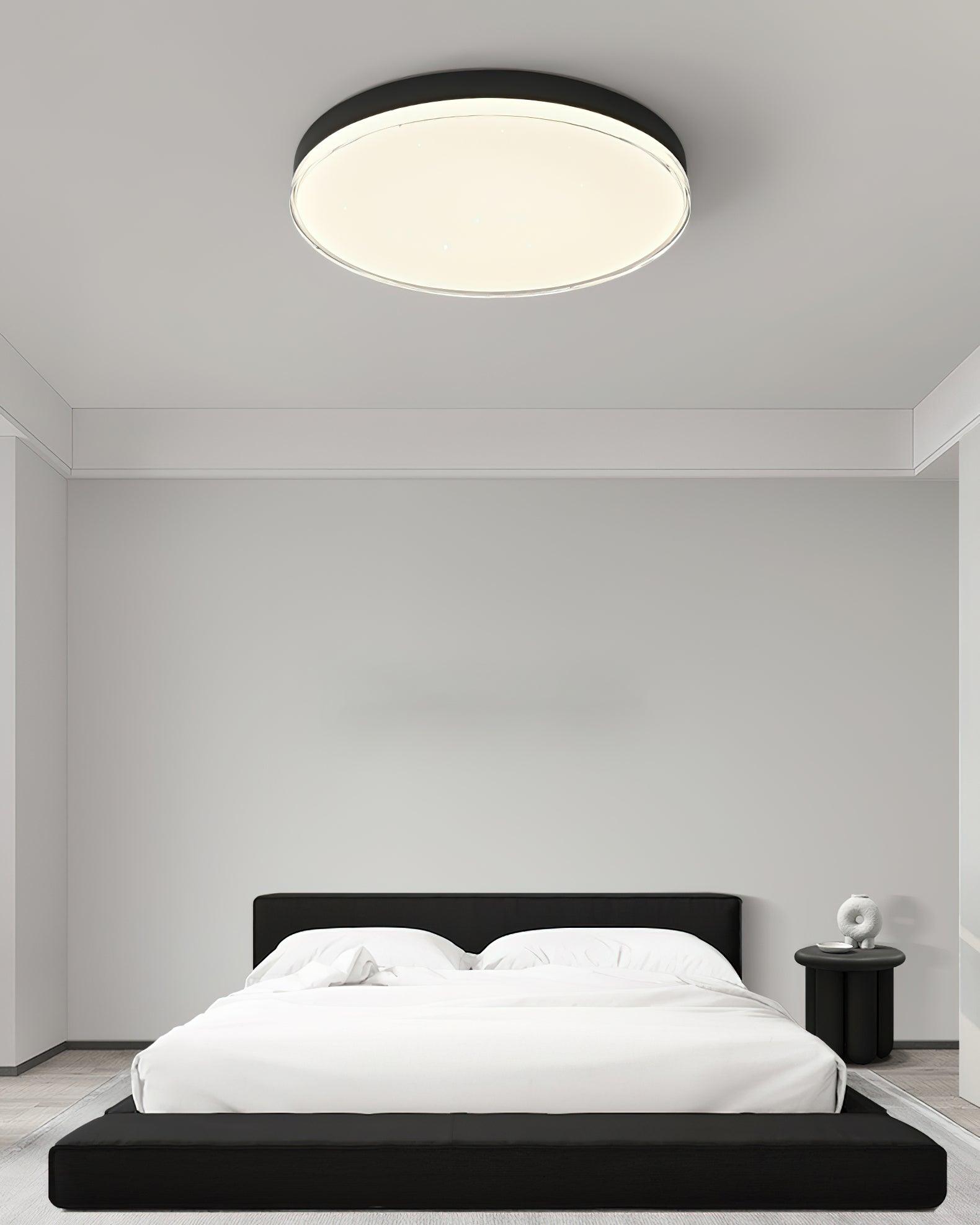 Modern Minimalist Flush Mount LED Ceiling Light Round Aluminum Fixture for Living Room Bedroom