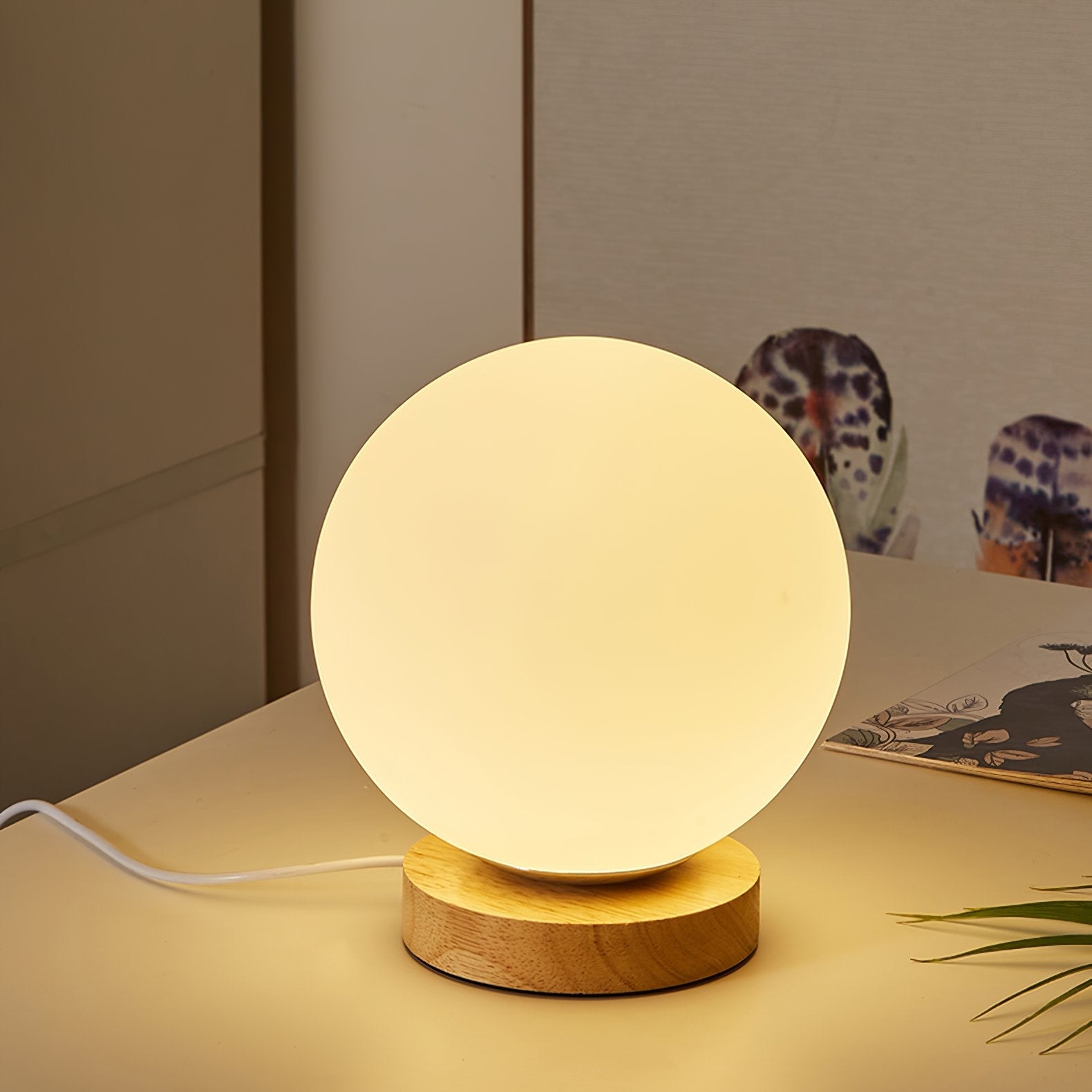 minimalist-mini-moon-wooden-desk-lamp-with-white-glass-globe-shade-for-bedside