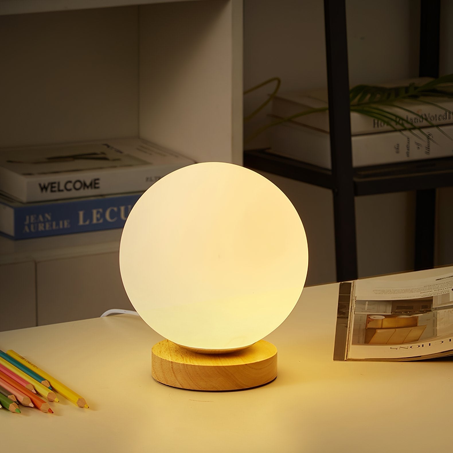 minimalist-mini-moon-wooden-desk-lamp-with-white-glass-globe-shade-for-bedside