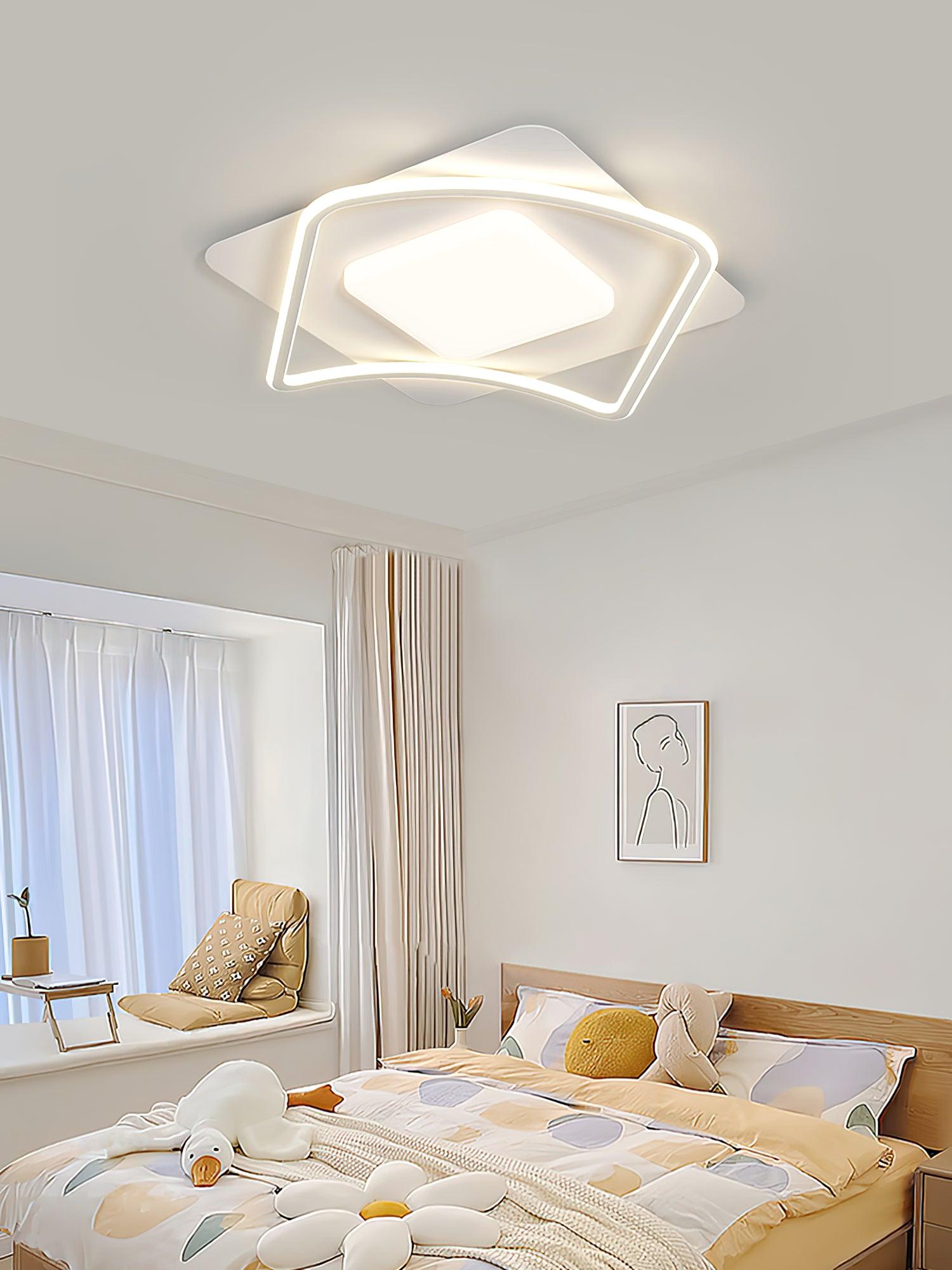 Scandinavian Style Minimalist Geometric LED Flush Mount Ceiling Light for Modern Home Decor