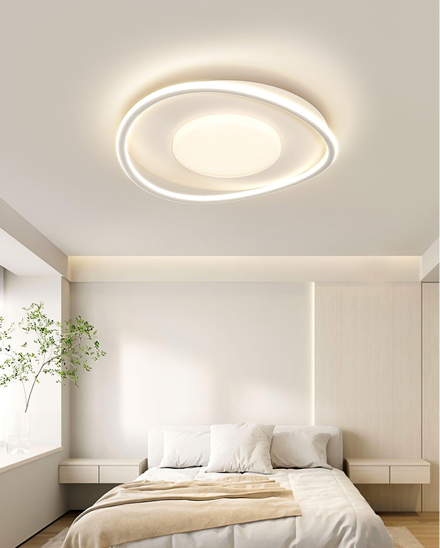 Scandinavian Style Minimalist Geometric LED Flush Mount Ceiling Light for Modern Home Decor