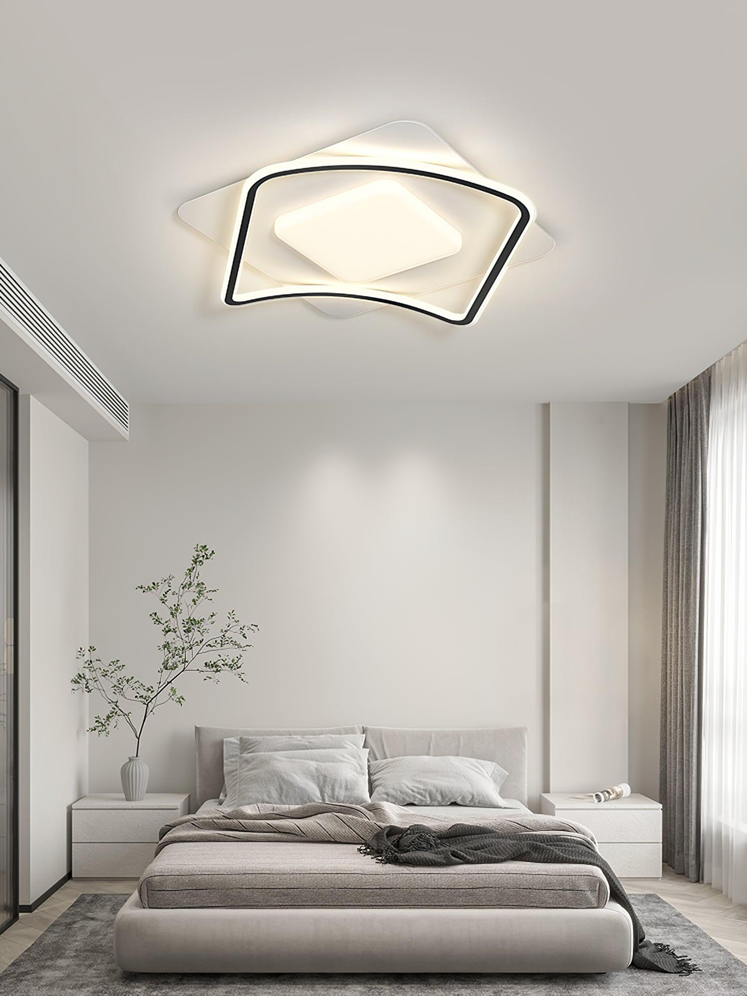 Scandinavian Style Minimalist Geometric LED Flush Mount Ceiling Light for Modern Home Decor