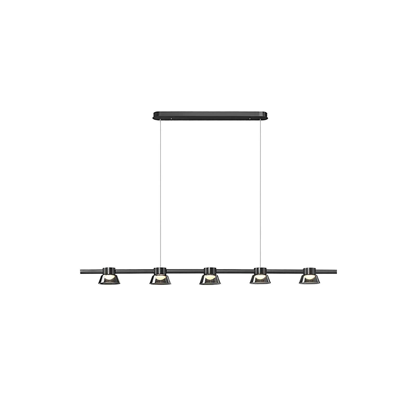 modern-linear-led-island-chandelier-with-conical-glass-shades-and-acrylic-lens-for-dining-room