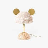 Mid Century Modern Minos Table Lamp with Green Terrazzo Base and Dark Green Plush Shade