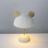 Mid Century Modern Minos Table Lamp with Green Terrazzo Base and Dark Green Plush Shade
