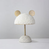 Mid Century Modern Minos Table Lamp with Green Terrazzo Base and Dark Green Plush Shade