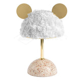 Mid Century Modern Minos Table Lamp with Green Terrazzo Base and Dark Green Plush Shade