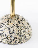 Mid Century Modern Minos Table Lamp with Green Terrazzo Base and Dark Green Plush Shade