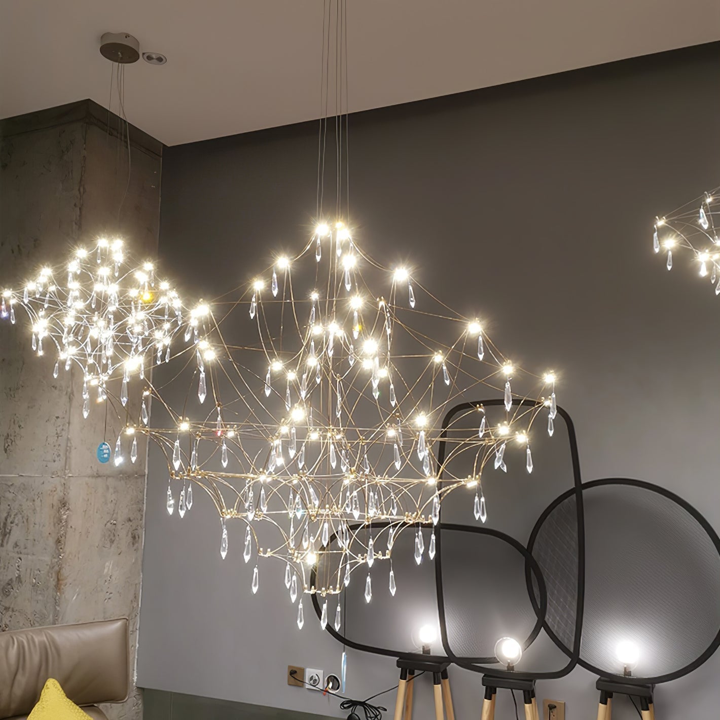 Mira Modern Crystal Flush Mount Ceiling Chandelier Luxury LED Starry Sky Light