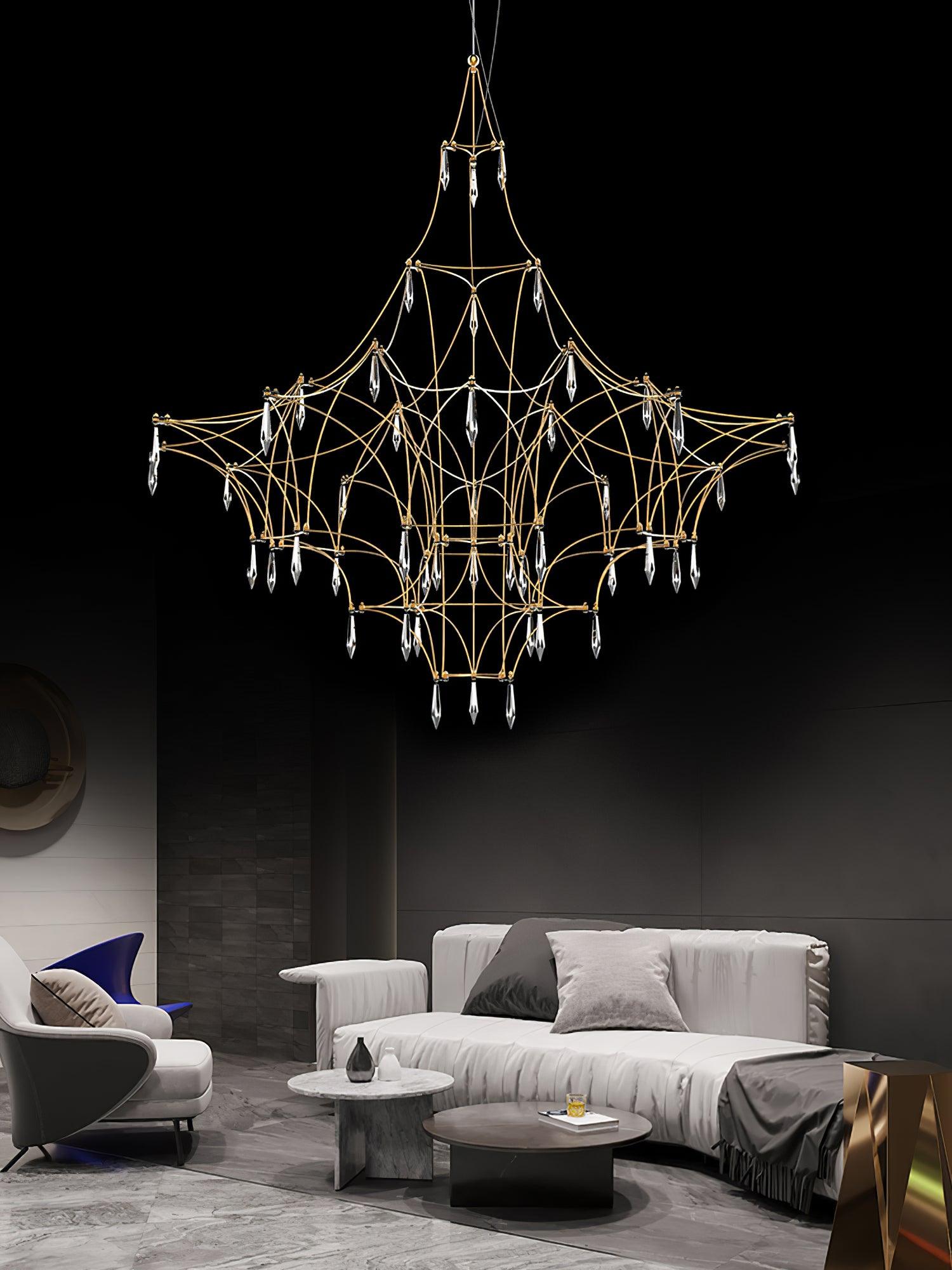 Mira Modern Crystal Flush Mount Ceiling Chandelier Luxury LED Starry Sky Light