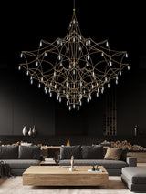 Mira Modern Crystal Flush Mount Ceiling Chandelier Luxury LED Starry Sky Light