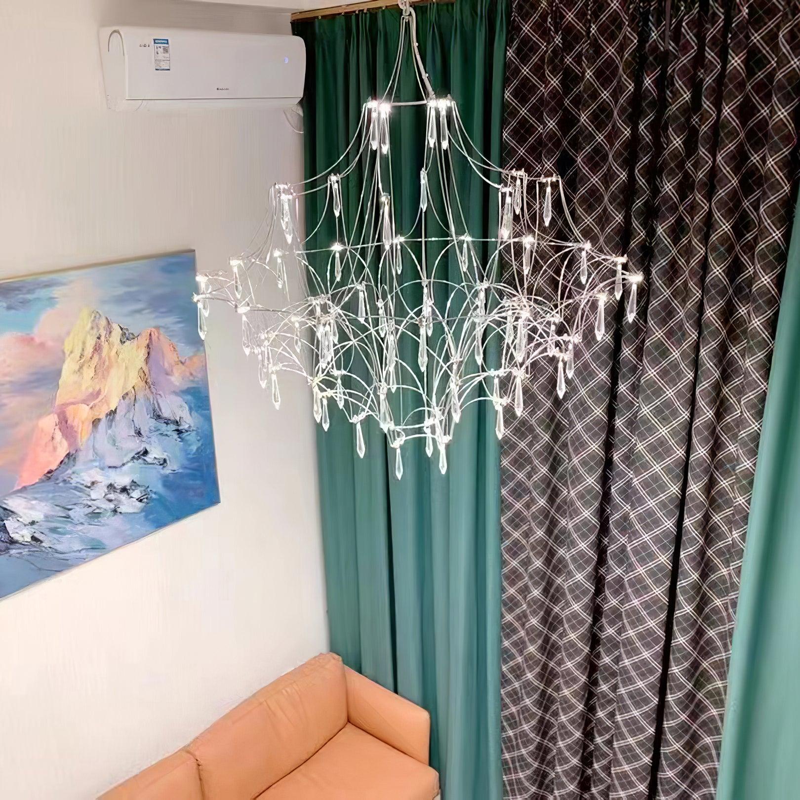 Mira Modern Crystal Flush Mount Ceiling Chandelier Luxury LED Starry Sky Light
