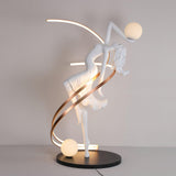 Modern Art Deco Goddess Statue Floor Lamp Elegant Female Figure Standing Light with Dual Globes