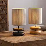 polished-walnut-stacked-oval-base-table-lamp-with-classic-beige-fabric-lampshade