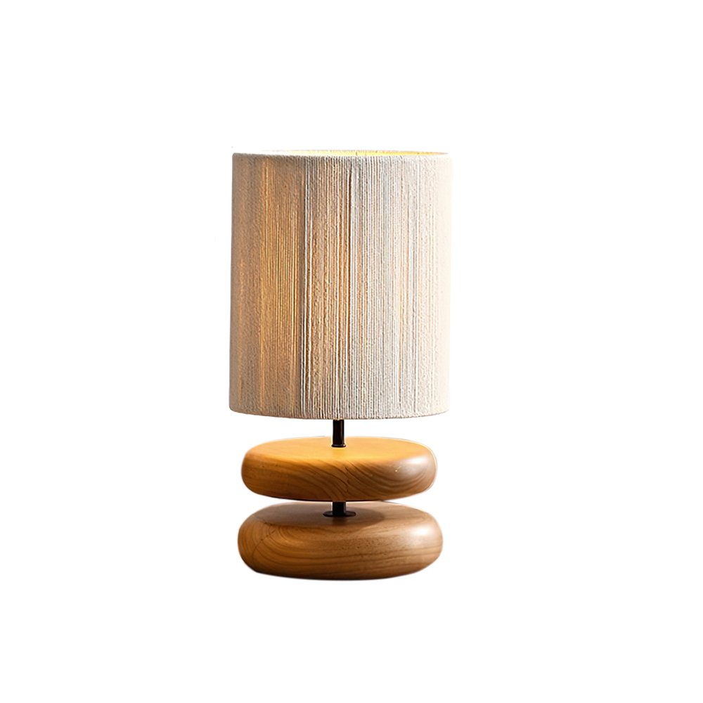 polished-walnut-stacked-oval-base-table-lamp-with-classic-beige-fabric-lampshade