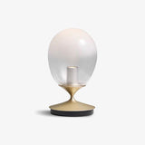 Mist LED Glass Table Lamp Amber Shade Metal Base Bedside Reading Light