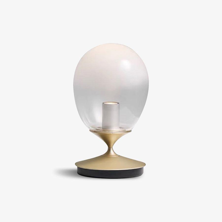 Mist LED Glass Table Lamp Amber Shade Metal Base Bedside Reading Light