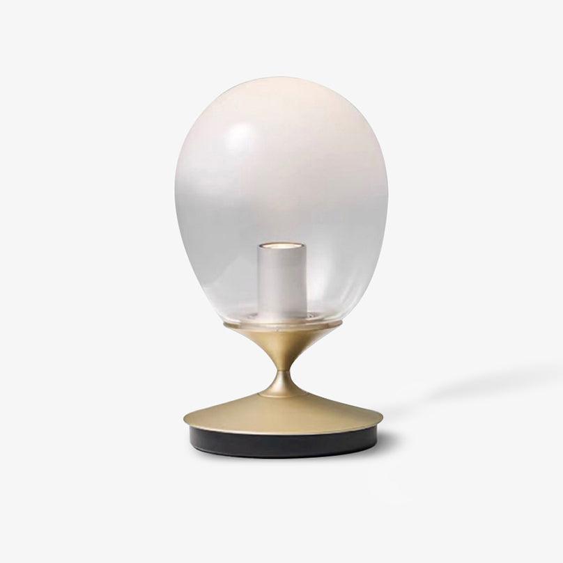 Mist LED Glass Table Lamp Amber Shade Metal Base Bedside Reading Light