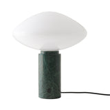 Modern Green Marble Table Lamp with Frosted White Glass Globe Shade